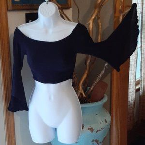 Love Tree Navy Blue Crop Top